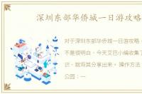 深圳东部华侨城一日游攻略