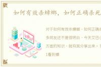 如何有效杀蟑螂，如何正确杀死蟑螂