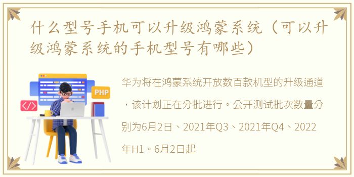 什么型号手机可以升级鸿蒙系统（可以升级鸿蒙系统的手机型号有哪些）