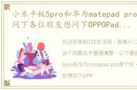 小米平板5pro和华为matepad pro哪个好（问下各位朋友想问下OPPOPad和小米平板5Pro哪个值得买？?）