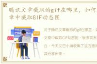 腾讯文章截取的gif在哪里，如何在腾讯文章中截取GIF动态图