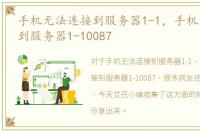 手机无法连接到服务器1-1，手机无法连接到服务器1-10087