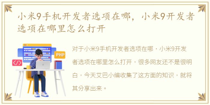 小米9手机开发者选项在哪，小米9开发者选项在哪里怎么打开