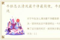 牛肚怎么清洗最干净最简便，牛肚怎么清洗