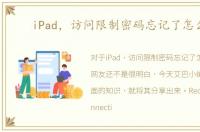 iPad，访问限制密码忘记了怎么办