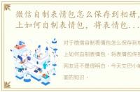 微信自制表情包怎么保存到相册，在微信上如何自制表情包，将表情包传到微信