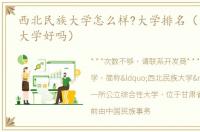 西北民族大学怎么样?大学排名（西北民族大学好吗）