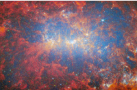 韦伯望远镜放大观察不规则星系NGC 4449