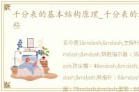 千分表的基本结构原理_千分表的结构有哪些