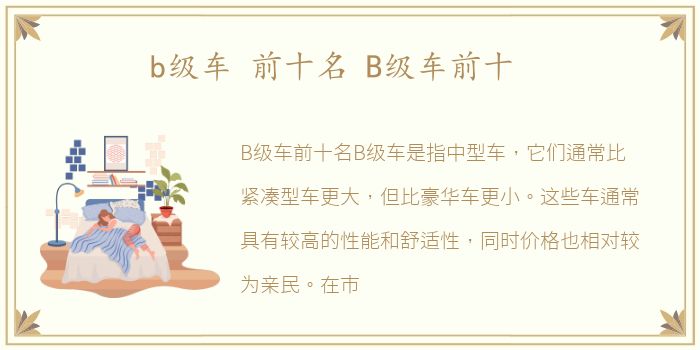 b级车 前十名 B级车前十