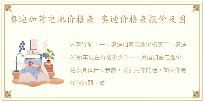 奥迪加蓄电池价格表 奥迪价格表报价及图