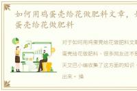 如何用鸡蛋壳给花做肥料文章，如何用鸡蛋壳给花做肥料