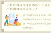 手机有网络信号但不能上网是什么原因，手机蹭网信号差怎么办