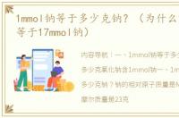 1mmol钠等于多少克钠？（为什么1g氯化钠等于17mmol钠）
