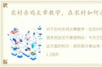 农村杀鸡文章教学，在农村如何杀活鸡