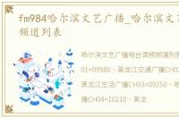 fm984哈尔滨文艺广播_哈尔滨文艺电台fm频道列表