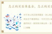 怎么购买医保基金，怎么购买医保