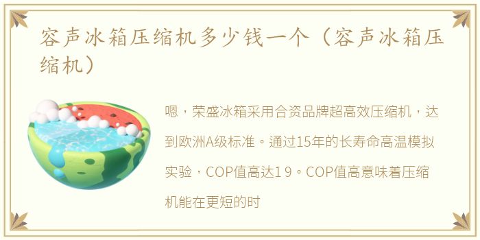 容声冰箱压缩机多少钱一个（容声冰箱压缩机）