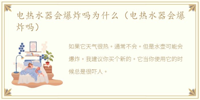 电热水器会爆炸吗为什么（电热水器会爆炸吗）