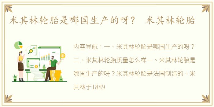 米其林轮胎是哪国生产的呀？ 米其林轮胎