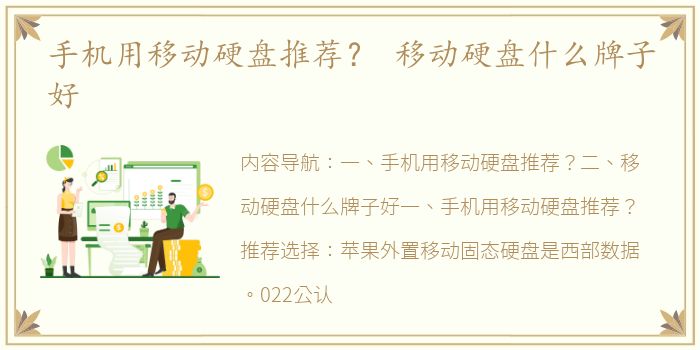 手机用移动硬盘推荐？ 移动硬盘什么牌子好