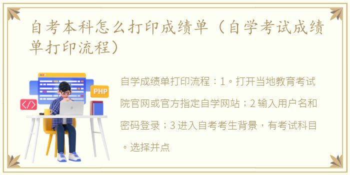 自考本科怎么打印成绩单（自学考试成绩单打印流程）
