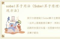 sobel算子用法（Sobel算子原理介绍与实现方法）