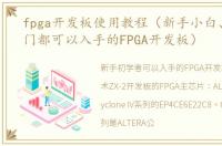 fpga开发板使用教程（新手小白、初级入门都可以入手的FPGA开发板）