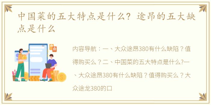 中国菜的五大特点是什么? 途昂的五大缺点是什么